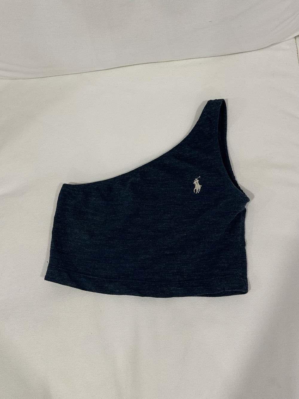 Polo Ralph Lauren One-Shoulder Navy Crop Top